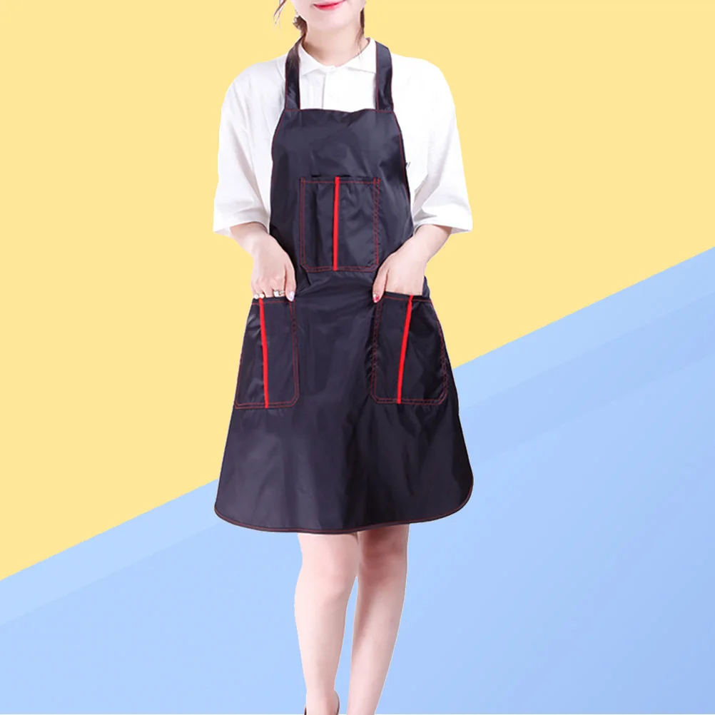 

1 шт., ткань для парикмахера, профессиональный парикмахерский фартук, регулируемая талия, завязки на шею, большой карман, прочный салон для парикмахера