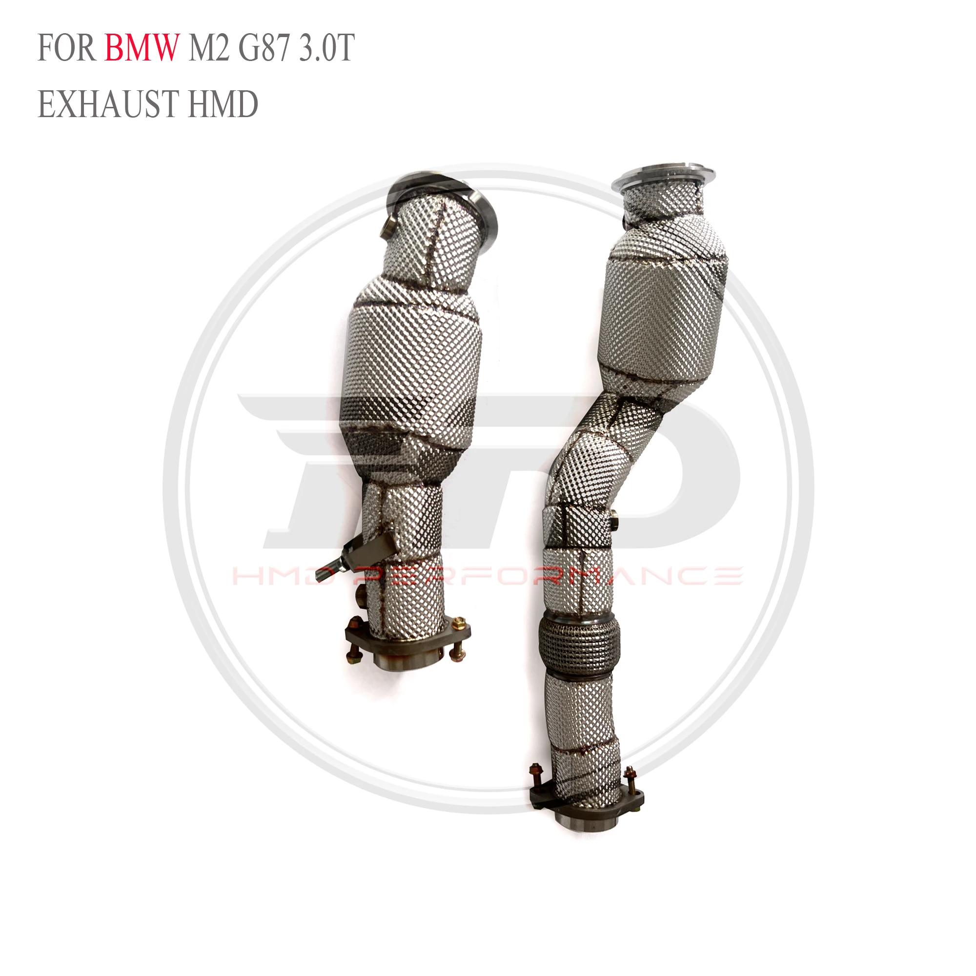 HMD-tubo de bajada de luz sin falla para BMW M2 G87 3,0 T con protector térmico, sistema de escape de alto rendimiento de alto flujo, piezas de automóvil SS304