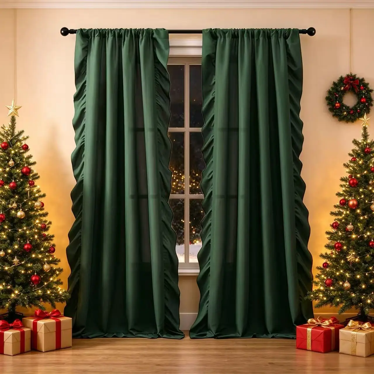 Ruffled Cotton Sheer Curtains Washed Crinkle Texture Rod Pocket Window Drapes Boho Shabby Chic Home Decor 1 Panel