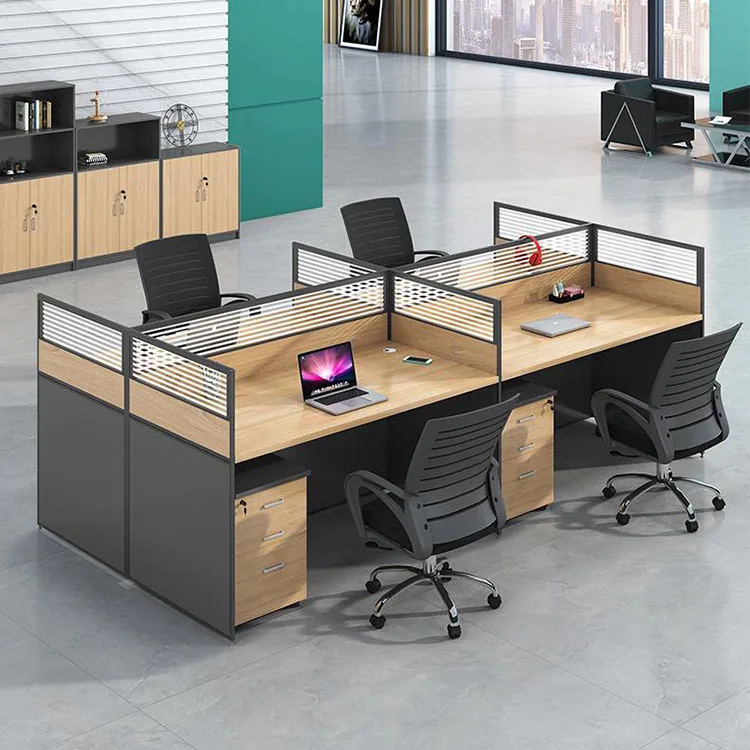 

4 Way Call Center Office Desk Modular Partition Walls Workstation