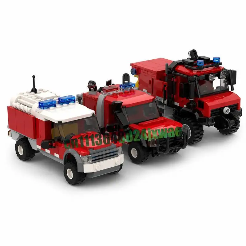 NEW 804PCS Arduous Strike Team Firefighting Fleet MOC Building Blocks Creative Vehicle Model DIY Assembly Educational Toy Gift
