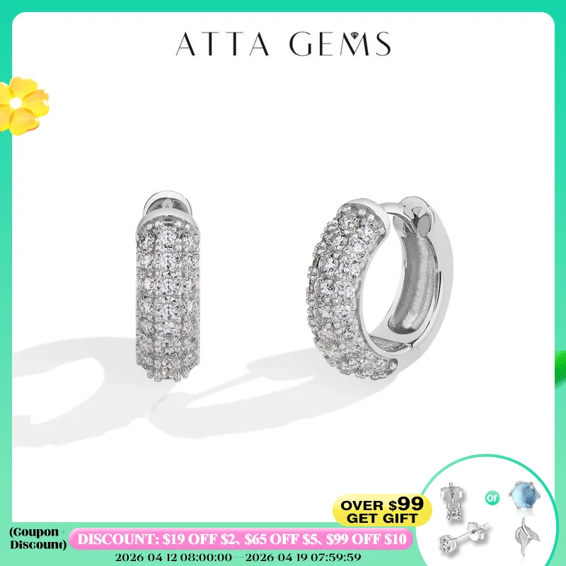 

Attagems D VVS1 круглые серьги с муассанитом и бриллиантами для женщин, стерлинговое серебро S925, позолоченные 18 К, обручальные свадебные украшения