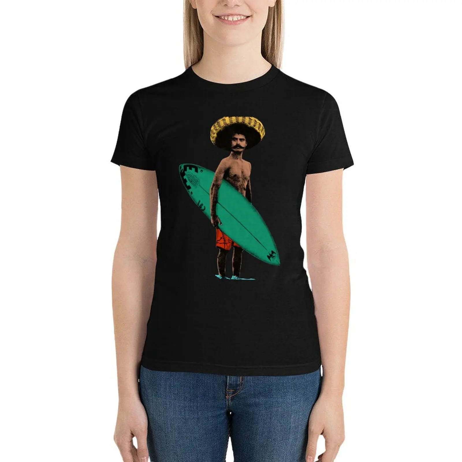 

Zapata Surfer - Colorized 3 T-Shirt aesthetic clothes kawaii clothes plain t shirts for Women