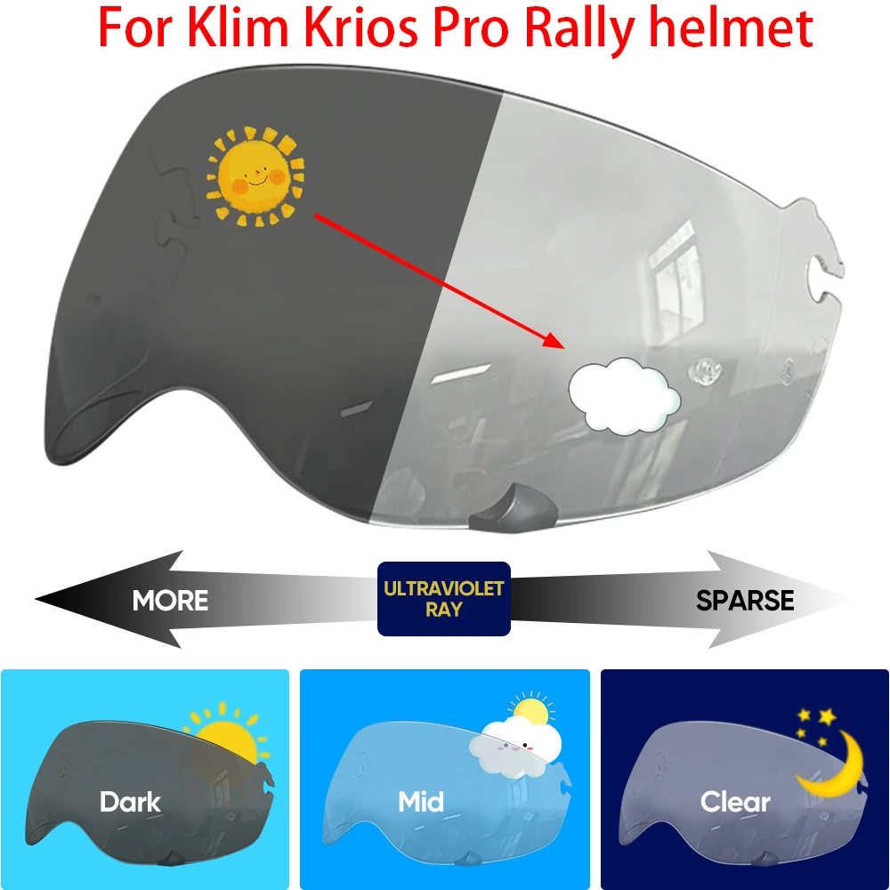 

Helmet hromic lens For Klim Krios Pro Helmet Photochromic Visor Uv Protection Casco Moto Visera Sunshield