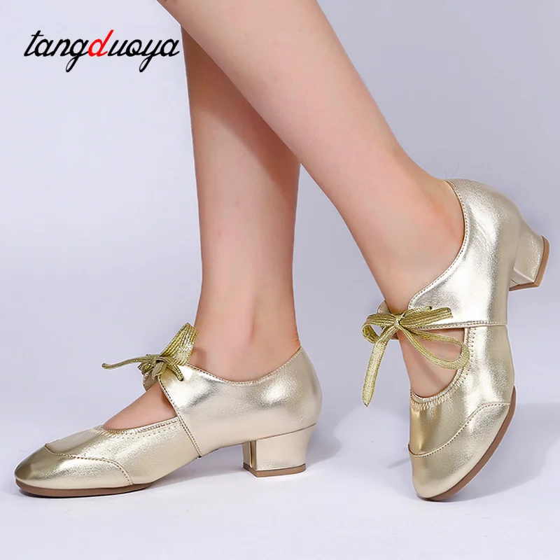 Ballroom Dancing Shoes For Women Latin Dance Shoes Lady Closed Toe Salsa Shoes Low Heels Zapatos Baile Latino Mujer 4cm