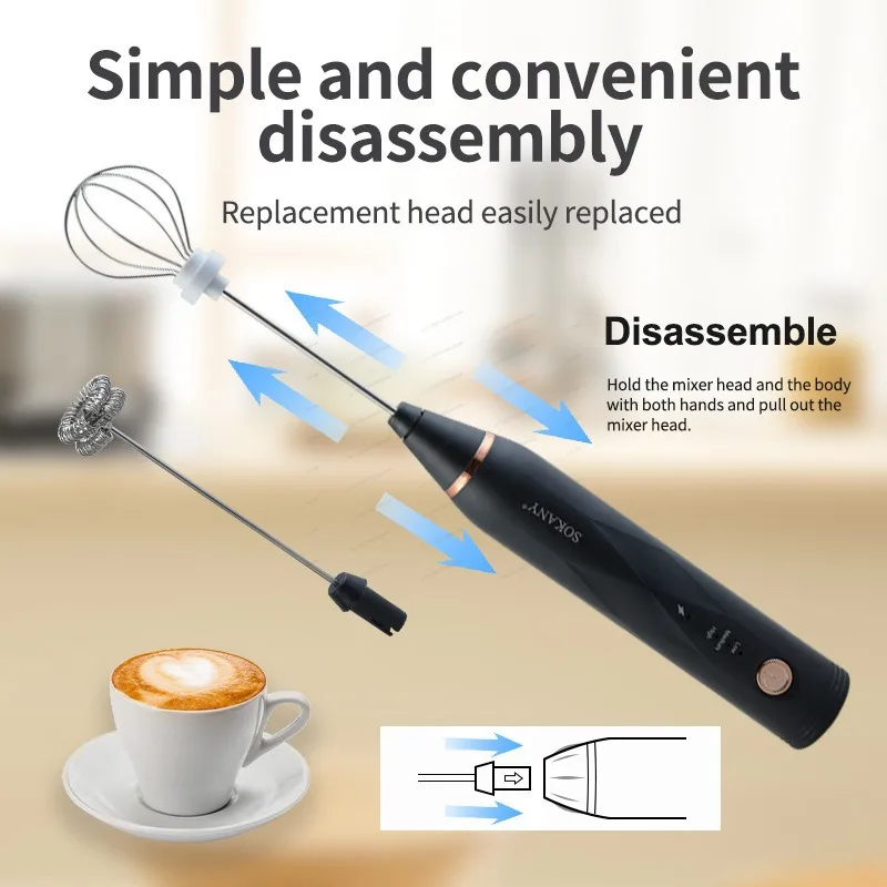 110V Compact Electric Hand Mixer for Home Kitchen Bakery Cafe Baking Coffee Stirring