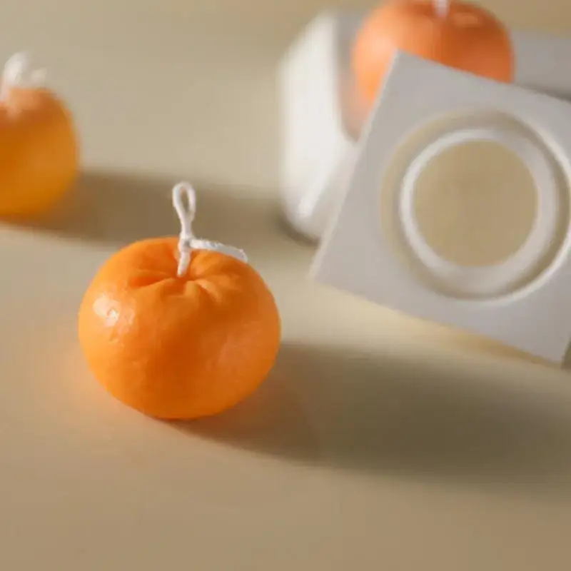 Orange Candle Silicone Mold Fruit Shaped Mousse Baking Mold Used For Candle Making Molds