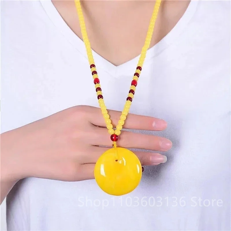 Fashion charm blood amber amber drop pendant necklace woman man jewelry natural baltic red amber necklace jewelry gift bijoux