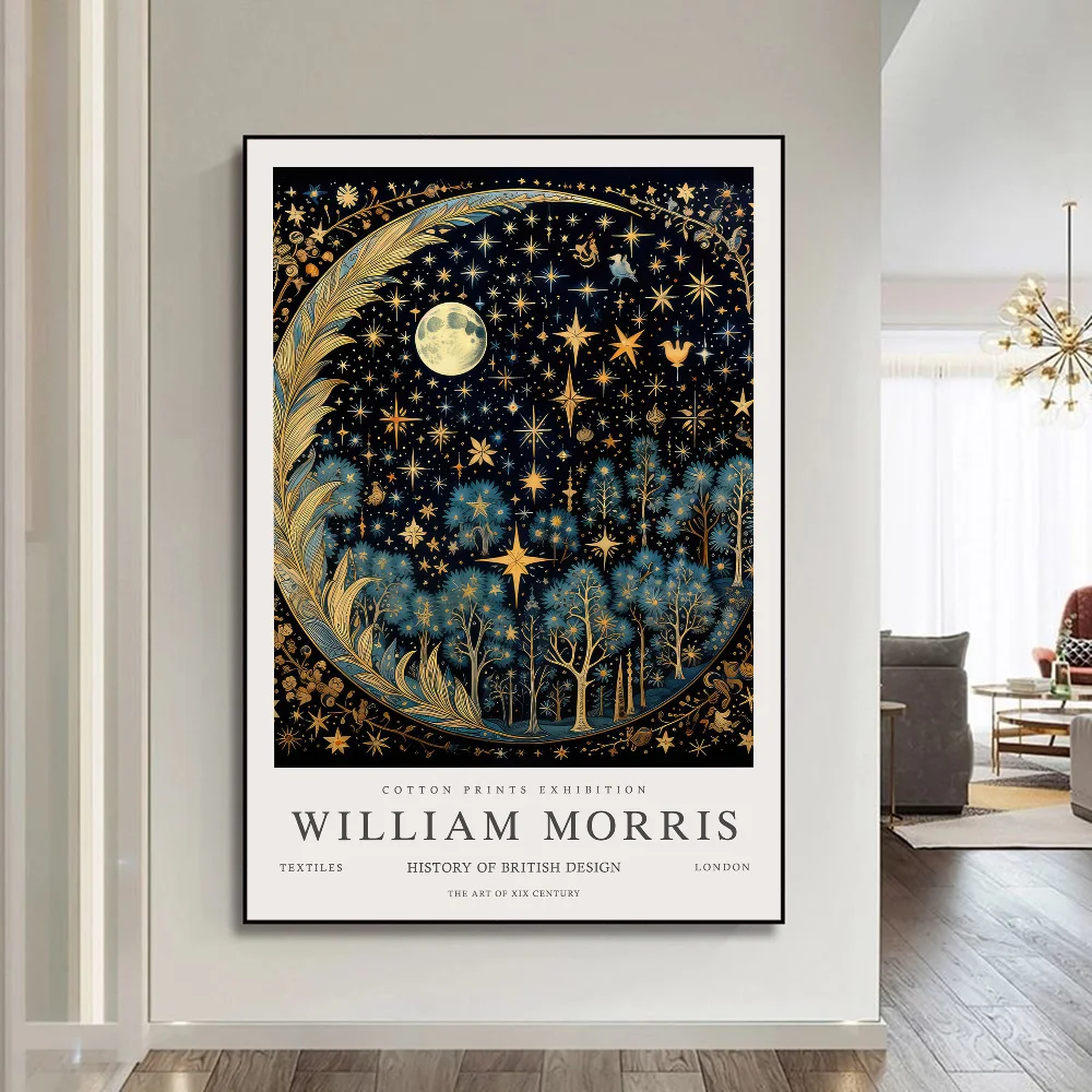 Neutral William Morris Self-adhesive Art Poster HD Quality Wall Art Retro Posters for Home Home Decor