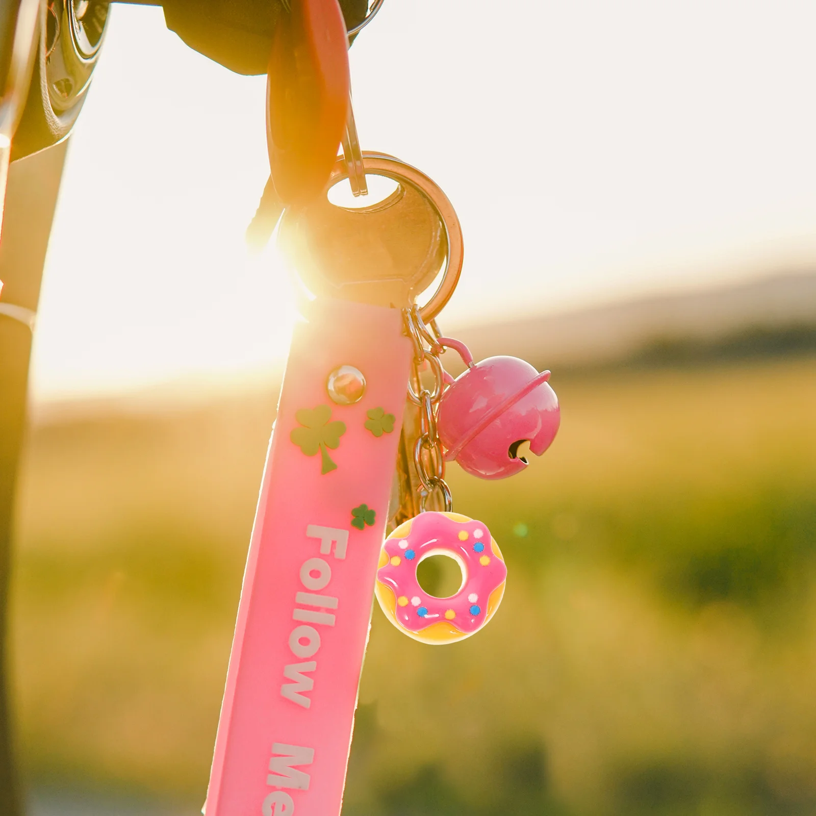 

24Pcs Simulation Doughnut Keychain Charms DIY Pendant Jewelry Making Supplies Durable Handmade Craft Accessories