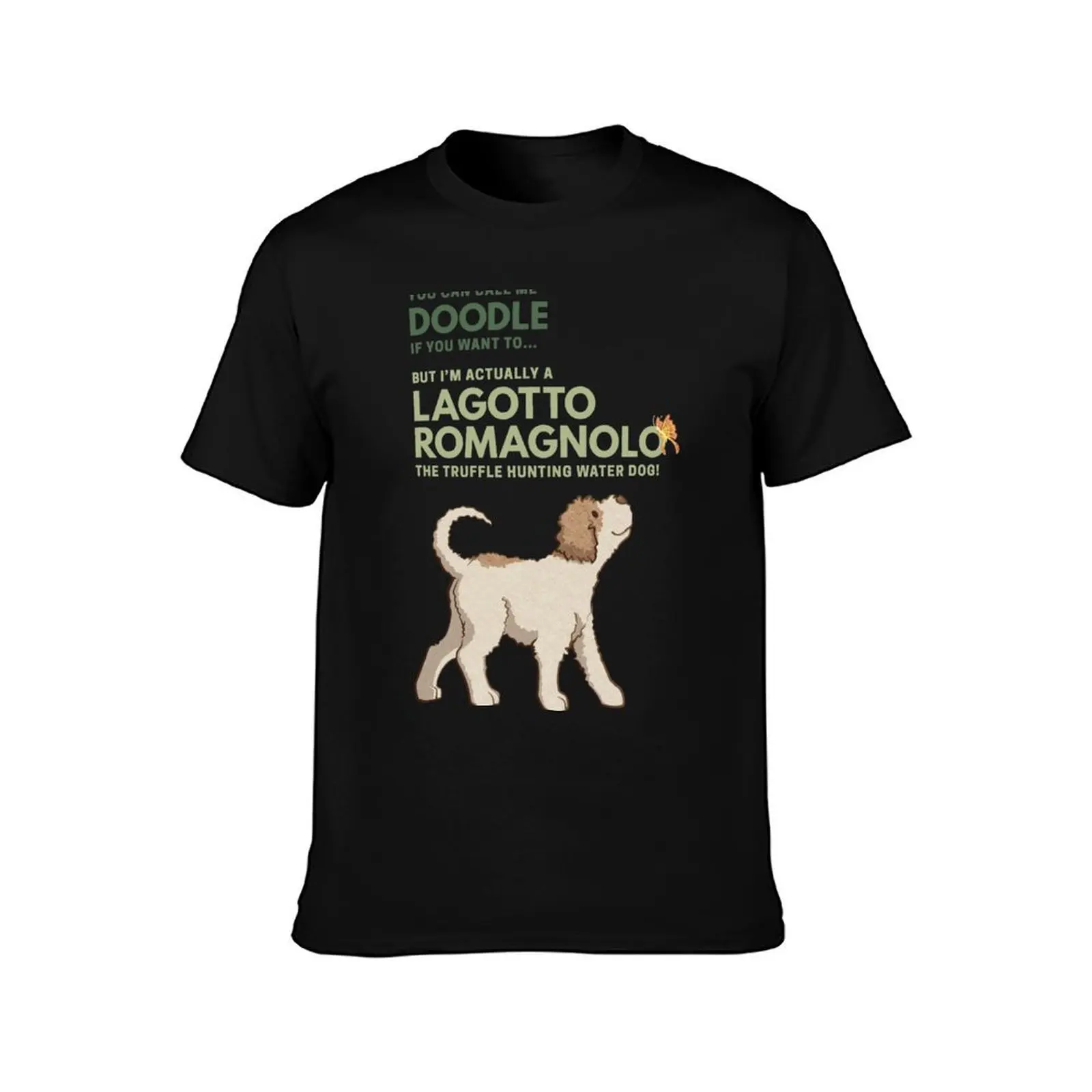 Cute Cartoon Lagotto Romagnolo Purebred Dog. NOT A Doodle. T-Shirt street wear plus size tops plain t shirts men