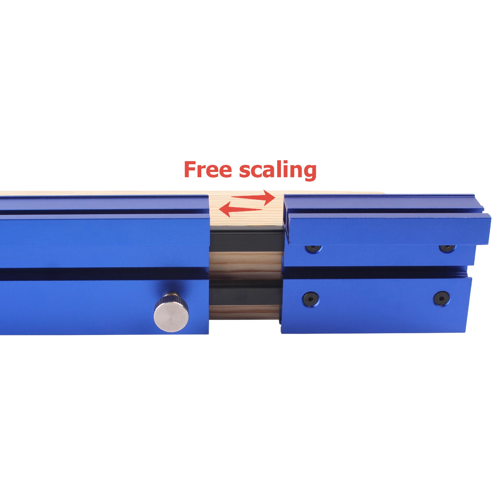 75 Type Blue Telescoping Aluminum Profile Router Fence T-Track Table Saw Fence Woodworking T-Slot Miter Track Fence 50-87CM