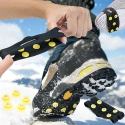 1Pair 5-Stud Snow Ice Claw Climbing Anti Slip Spikes Grips Crampon Cleats Sport Shoes Cover for Women Men Boots Cover Size 35-43