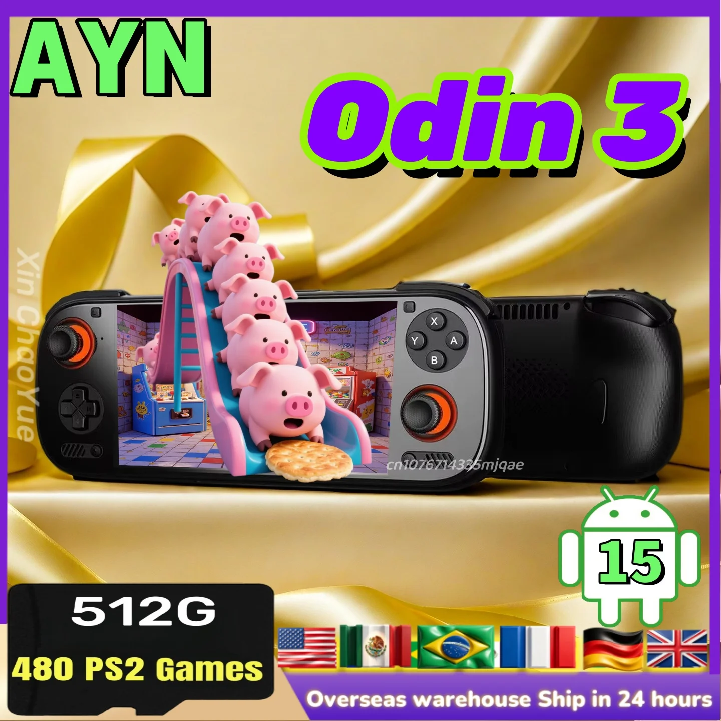 

AYN Odin 3 Handheld Game Console 6'' 1080P 120Hz AMOLED Screen 8000mAh Hall-Effect Joystick Portable PSP PS2 Retro Gaming Player
