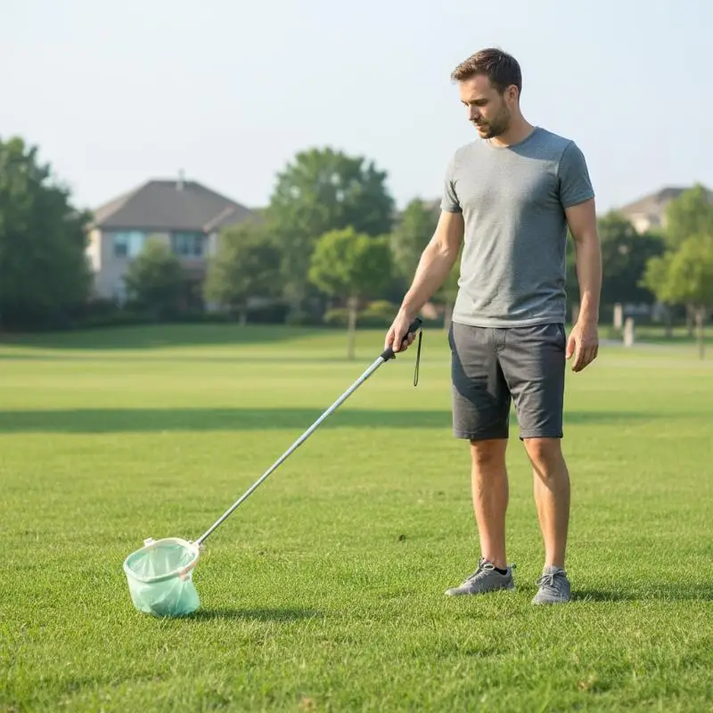 Dog Poop Shovel 58cm Foldable Waste Cleaner Long Handle Portable for Outdoor Walking Park Cleaning