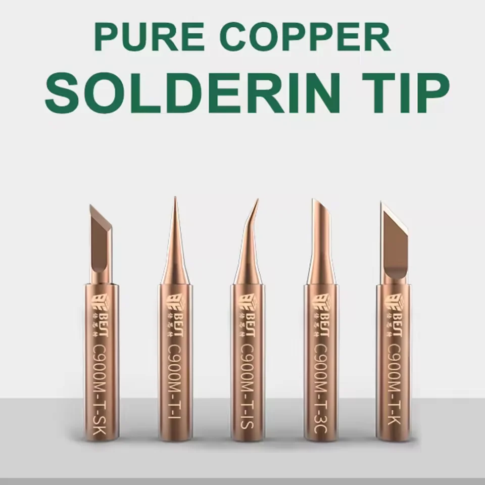 

BST-C-900M-T Паяльник из чистой меди, набор головок для паяльной станции 900 м, запасные части для нагревательного сердечника, наконечники