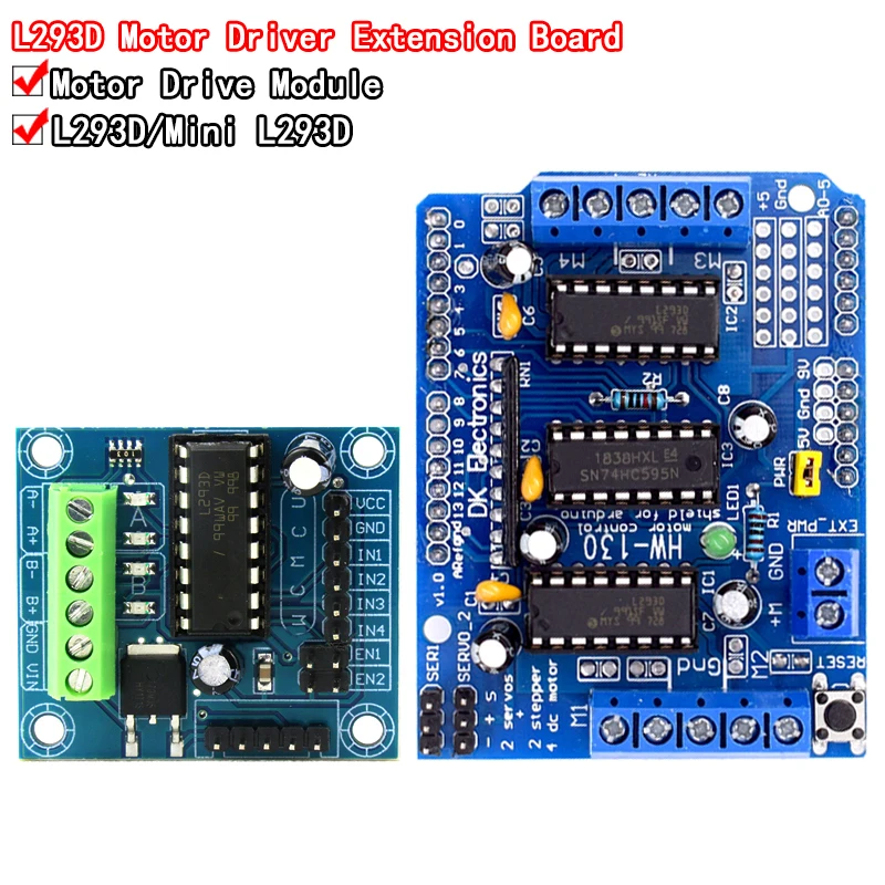 L293D Motor Drive Shield dual for arduino Duemilanove, Motor drive expansion board motor control shield Mini L293D