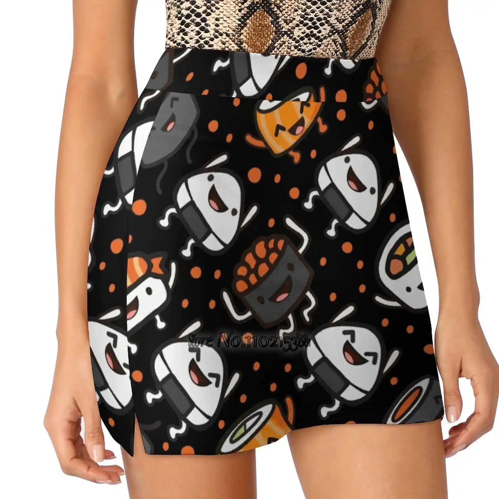 Sushi Party S-4Xl Tennis Skirts Golf Fitness Athletic Shorts Skirt With Phone Pocket Sushi Sushi Lover I Love Sushi Sashimi