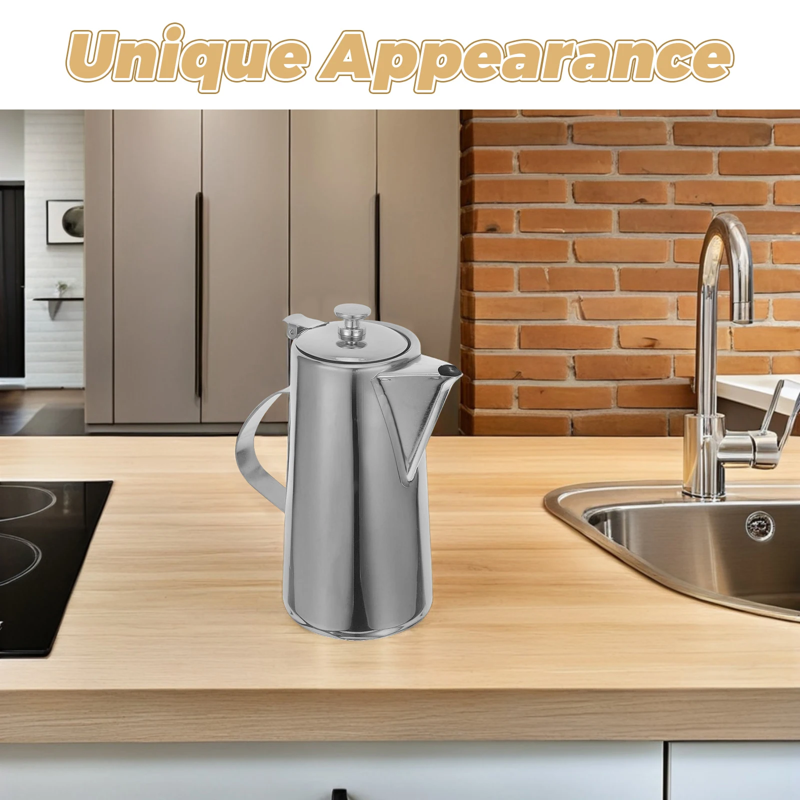 

Stainless Steel Cold Water Jug Pitcher Kitchen Tea Pot Stovetop Oil Can Milk Beverage Stainless Steel Jug Cold Drinks Pitcher