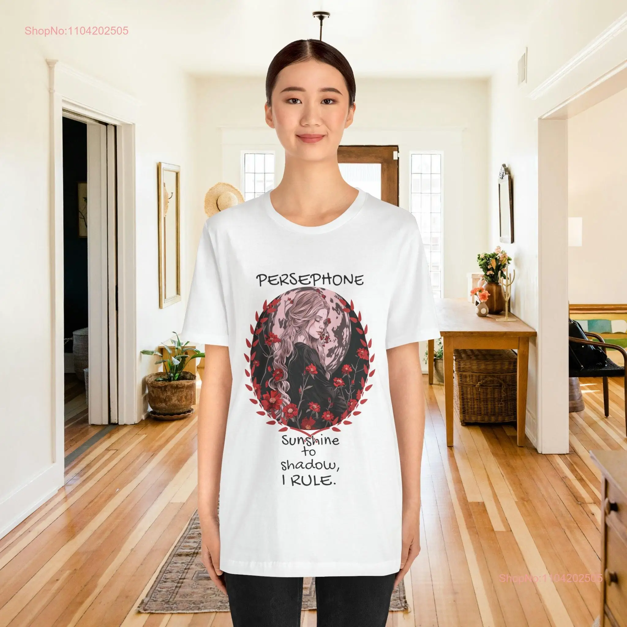 Persephone T shirt Greek Goddess ancient mythology cotton tee long or short sleeves