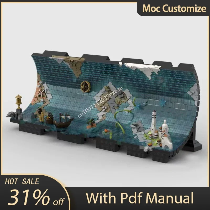 

Moc Roll Over Sea Diorama Model Desktop Ornament Building Block Diy Creative Adventure Assembly Bricks Toys Kid Educational Gift
