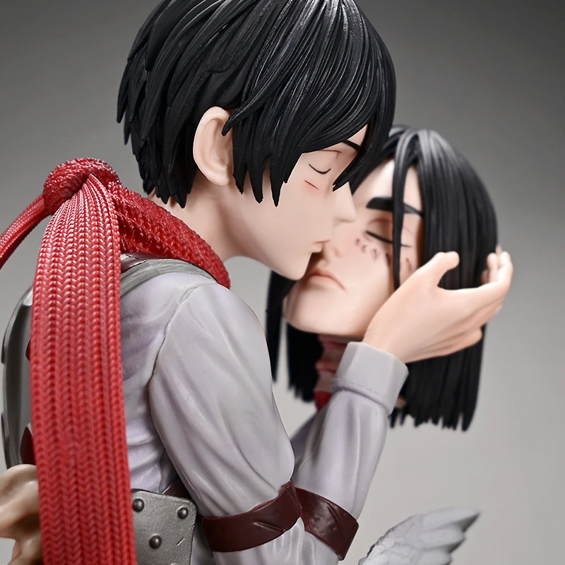 Attack On Titan Death Kiss Hugging Head Mikasa Ackerman And Alan Yeager Handmade Ornament Gift Decor Figurine Anime Peripheral