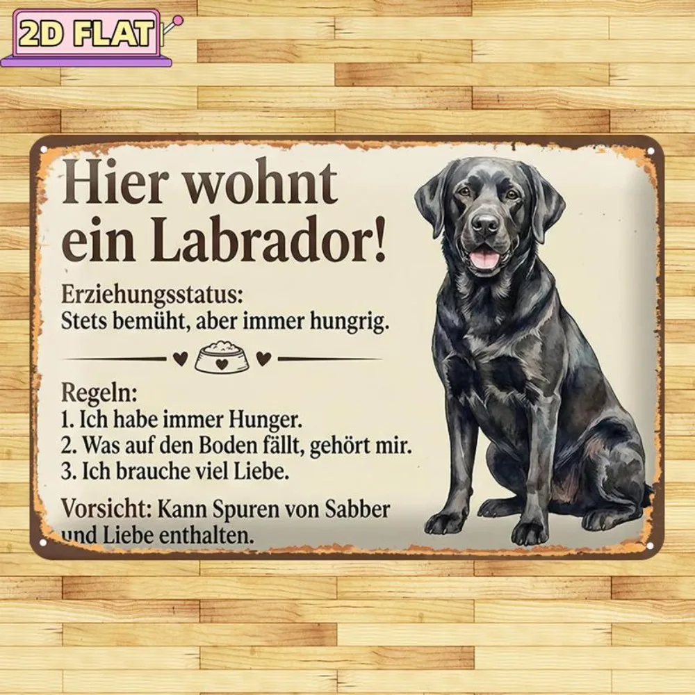 CIFBUY Vintage Aluminum Wall Art Waterproof Durable Labrador Dog House Plaque for Bar Garage Home Farmhouse Decor