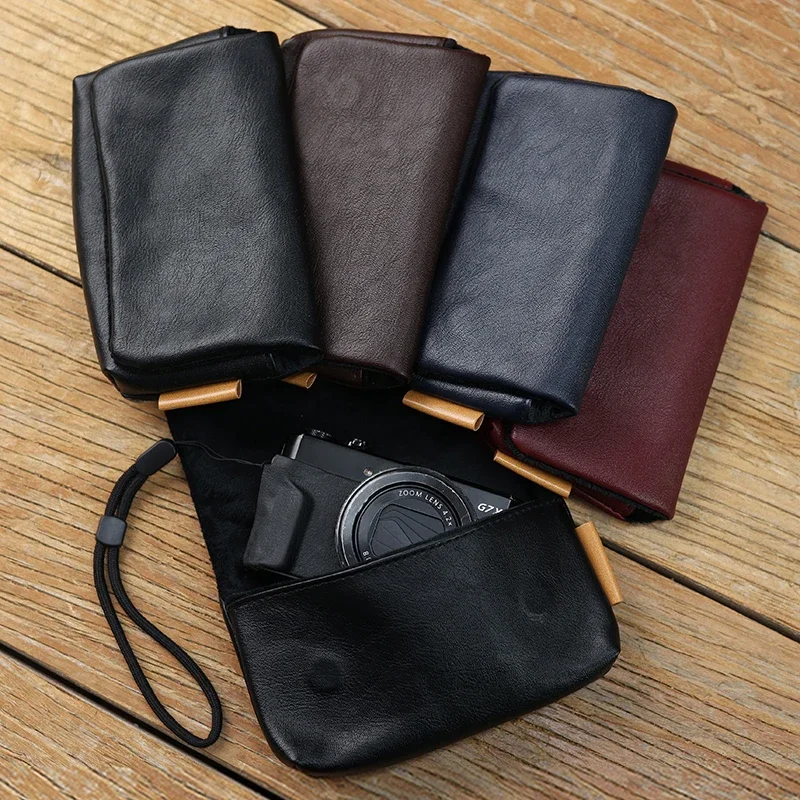 PU Leather Flap Closure Pouch for Digital Camera ZV-1 RX100 M7 M6 M4 M3 HX99 HX95 HX90 H50 G7X G9X GRIII XF10 XQ2 ZR1200 IXUS