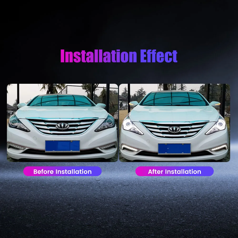 Car Styling Car Headlight Assembly For Hyundai Sonata 8 MK8 2010-2014 LED Head Lamp Car Tuning Light Parts Plug And Play