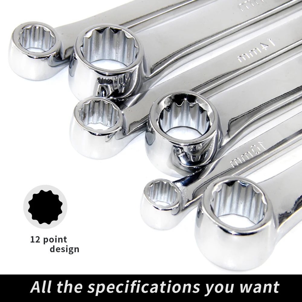 

6PCS Extra Long Box End Wrench Set Metric Combination Durable Aviation Spanner CRV 8mm - 21mm