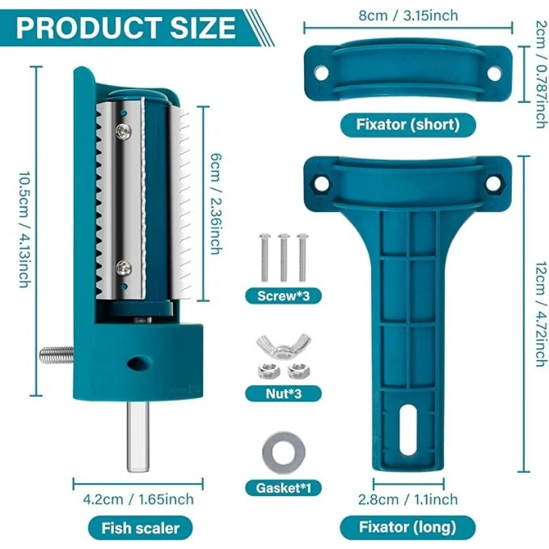 Fish Scaler Remover, Powerful Cordless Electric Fish Scale Tools, Professional Stainless Steel with ABS Splash Guard