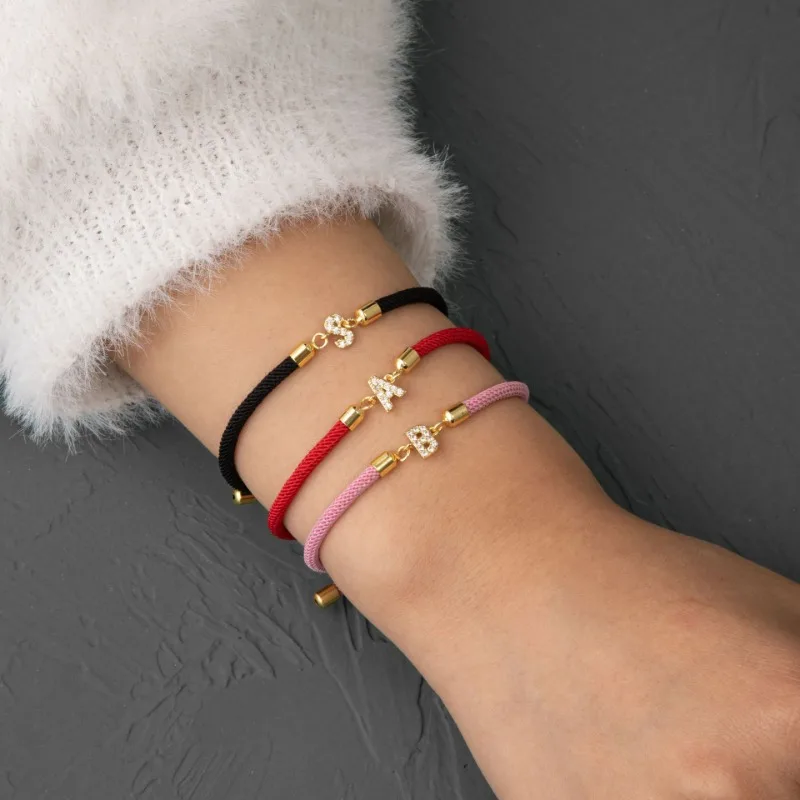 צמידים לנשים גברים נשים דו צדדית דו צדדית 26 אות תליון צמיד מצופה זהב milan חוט מתכת לבן