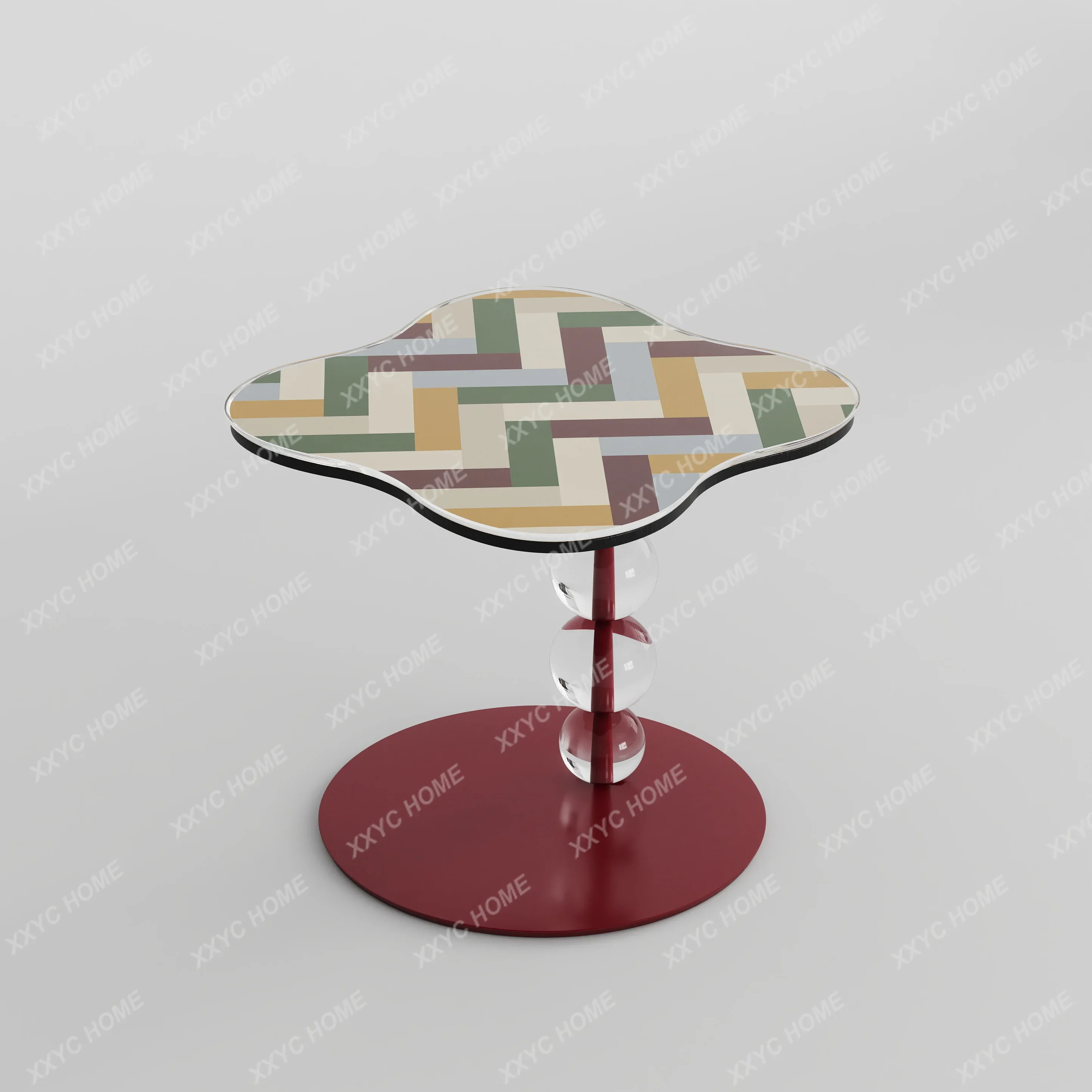 

A Next to the sofa, creative living room , balcony, high-end artistic sense, small side table
