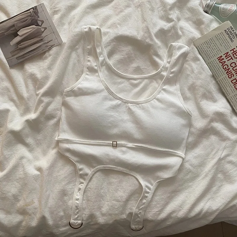 Korean children tight kids clothes hip hop dance streetwear 3 to 16 years baby girls tank top irregular ribbon suspender vest