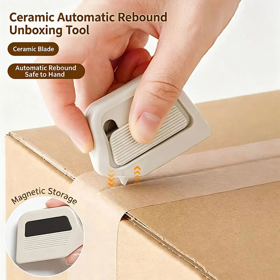 1pcs, Automatic Rebound Unpacker, Magnetic Suction Unpacking Knife, Specially Designed for Unpacking Express Packages