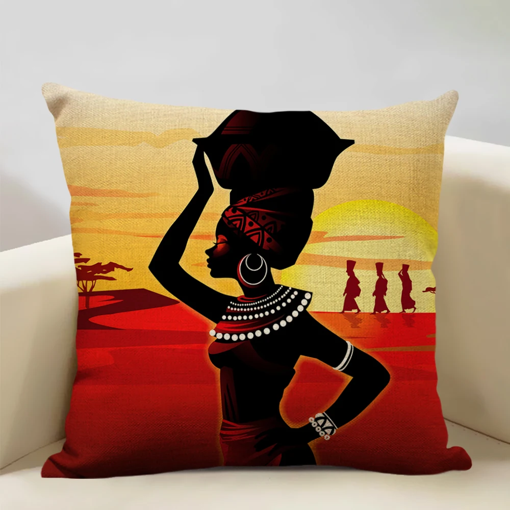 Abstract African Oil Painting National Style Sofa Decorative Pillow Case Beautiful Living Room Exotic Accessories Cushion Cover