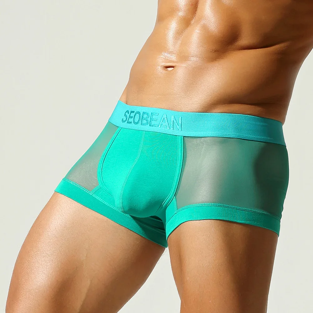 

Mesh Sheer Boxy Underwear for Men Sexy U Convex Pouch Boxer Shorts Quick-Drying Transparent Breathable Comfortable Sports Trunsk