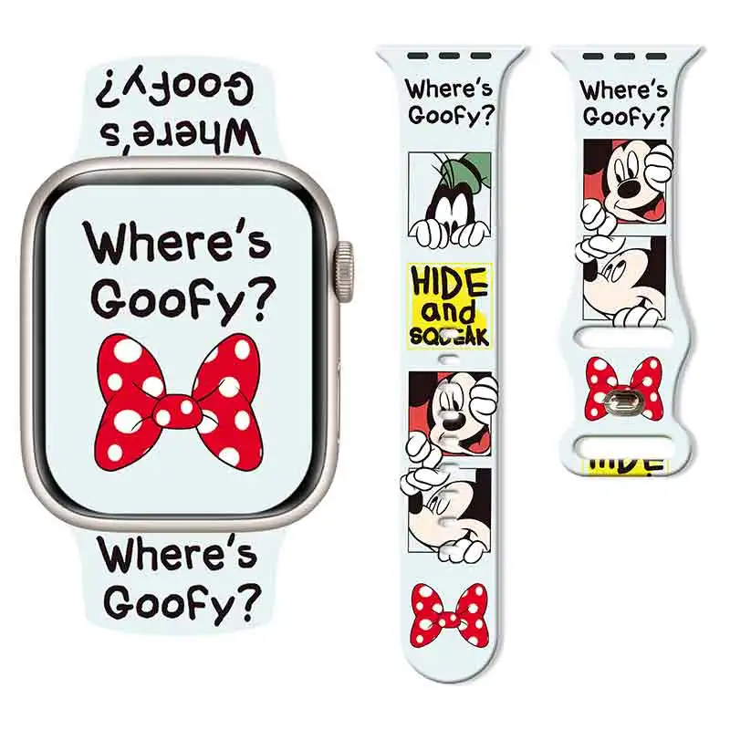 

Disney Series Printed Watch Strap Suitable For Apple Watch 11/10/9/8 Band Silicone Strap Replaceable iWatch 46mm/44mm/42mm/41mm