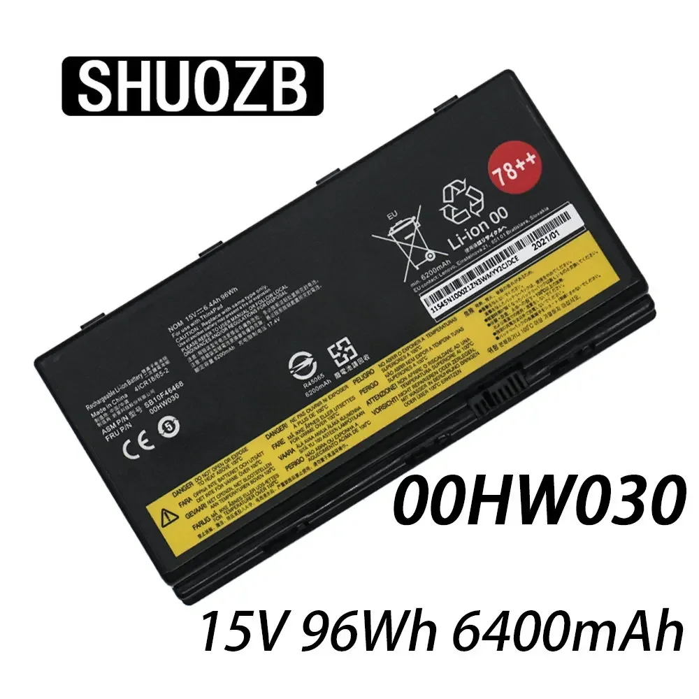 

SHUOZB аккумулятор для ноутбука Lenovo ThinkPad P70 P71 P72 00HW030 01AV451 SB10F46468 20ER003QGE 20HK0003GE 15 В 96 Втч 6400 мАч 78++