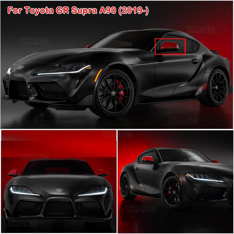 Real Dry carbon fiber For Toyota GR Supra A90 2019-2026 Car Exterior Rearview Mirror Cover Decorative Sticker car Accessories