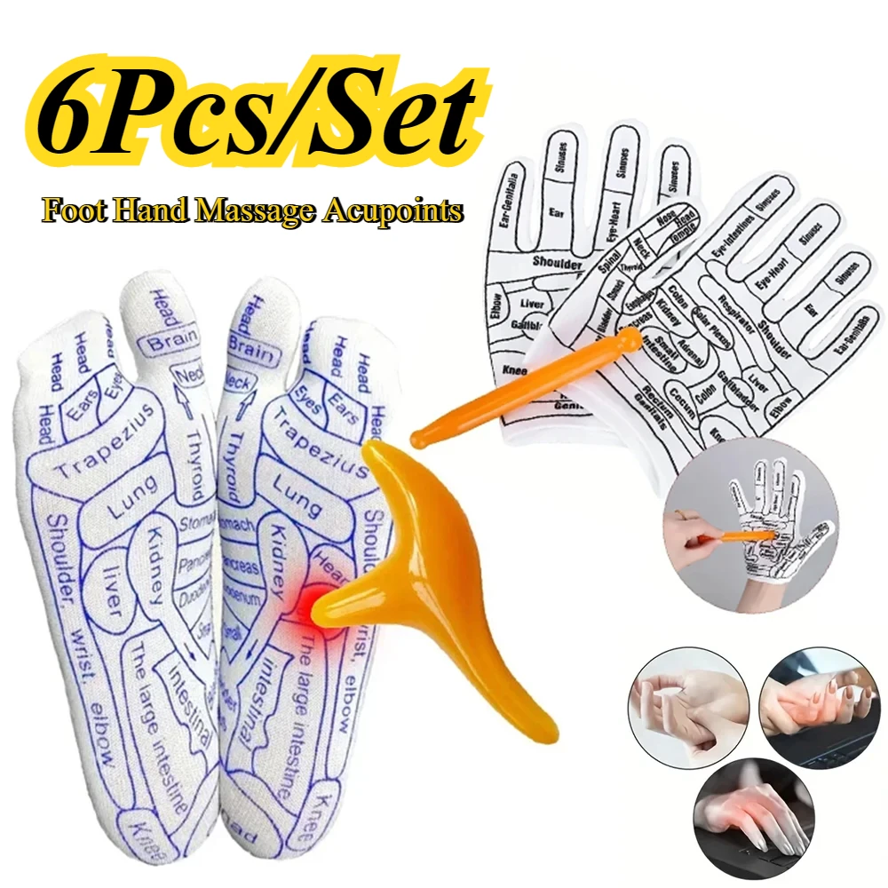 Hand Foot Massage Acupressure Socks Physiotherapy Massage Relieve Tired Feet Reflexology Socks Foot Point Socks English Version