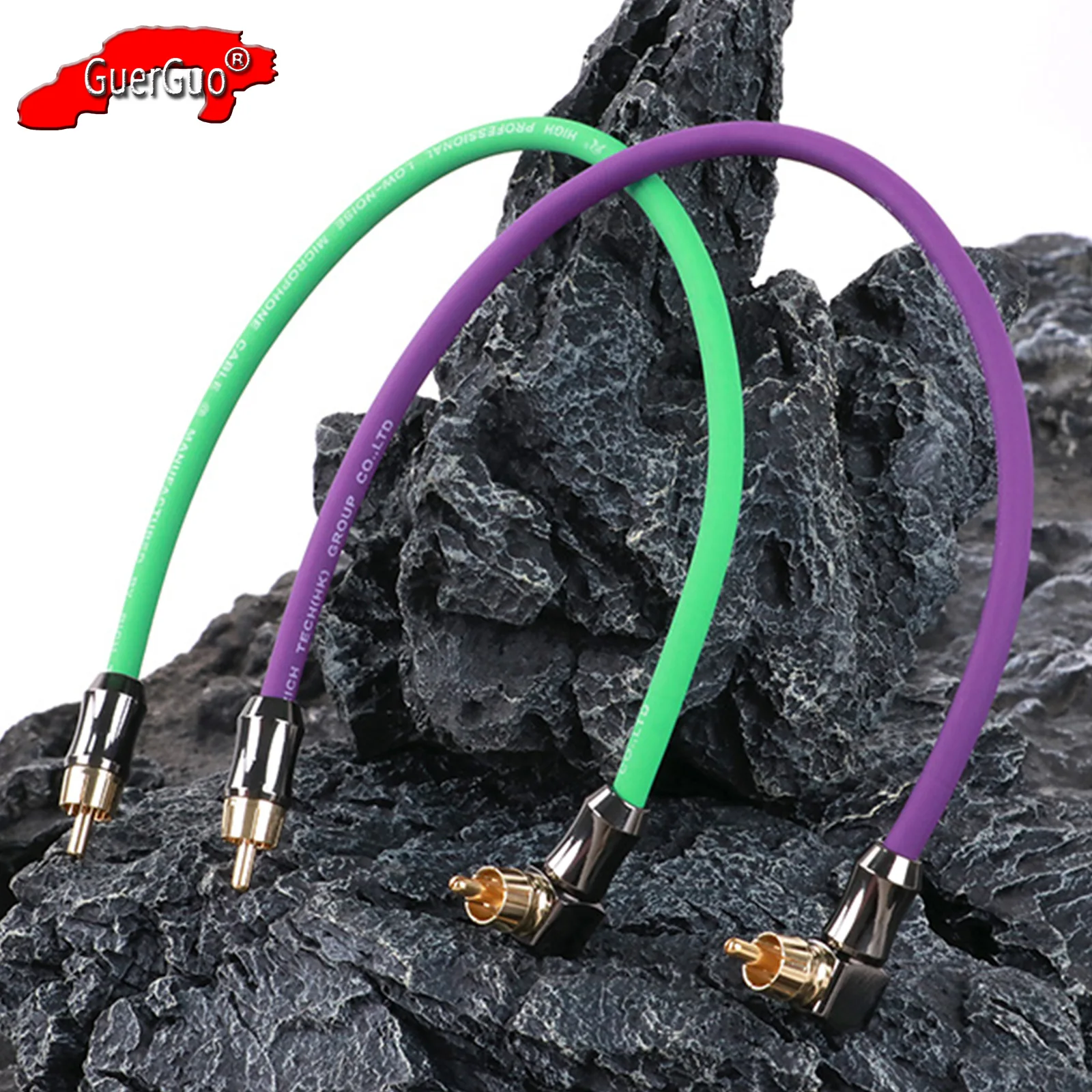 

RCA Audio Cable,Straight to Right Angle RCA Male to Male Stereo Jack Extension Cord for DVD Projector TV Speaker Amplifier 1Pair