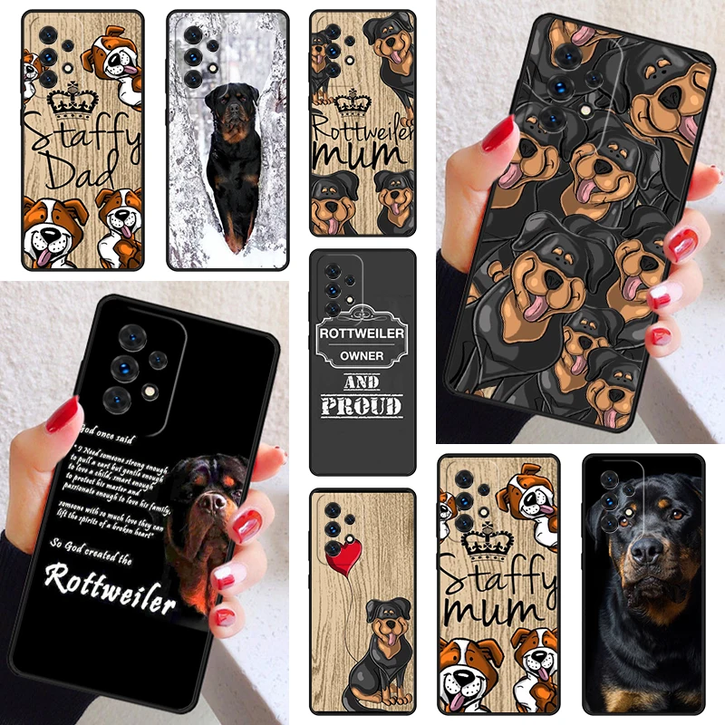 Rottweiler cute cartoon heart dog Phone Case Cover For Samsung Galaxy A52 A72 A73 A20e A21S A50 A70 A42 A31 A40 A51 A71 A32 A80