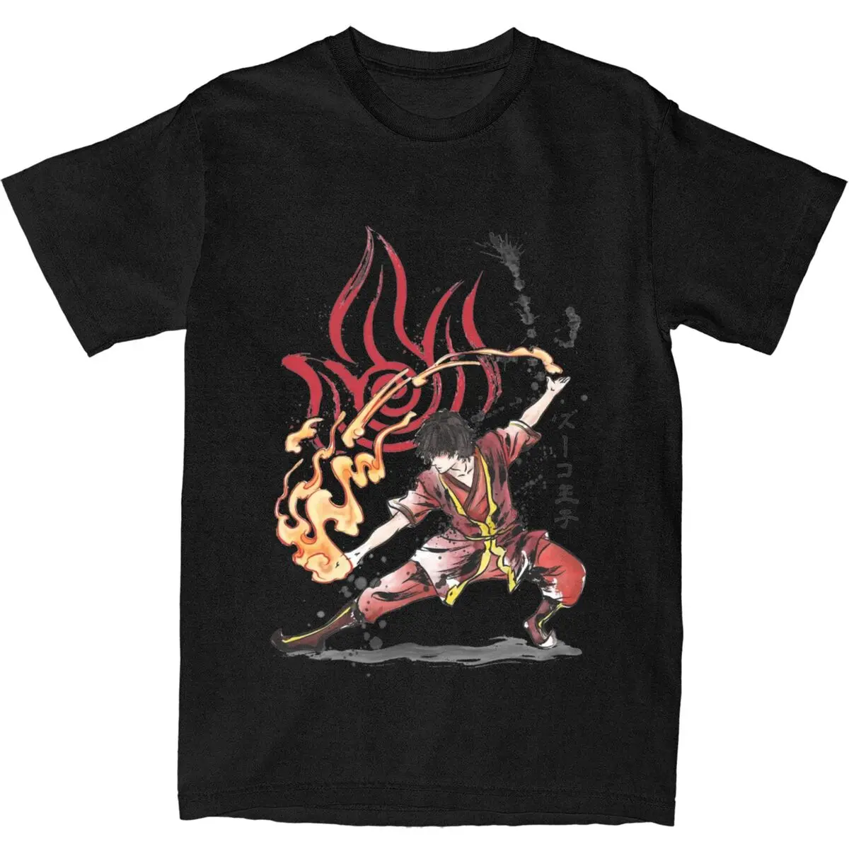 The Power Of Fire Nation T-Shirt Men Avatar- The Last Airbender Aesthetic Cotton T-Shirts Summer Round Neck Tees Oversize Tops