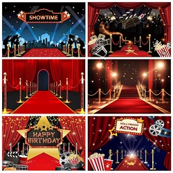 Star Movie Night Photography Backdrop Cinema Hollywood Red Carpet Film Event Background Adult Birthday Party Decor Banner Custom