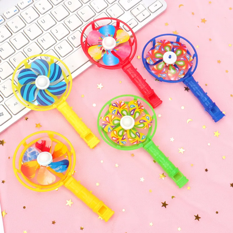 10pcs Colorful Windmill Whistles Toys Kid Party Favors Treat Boy Girl School Gifts Birthday Party Guests Goodie Filler