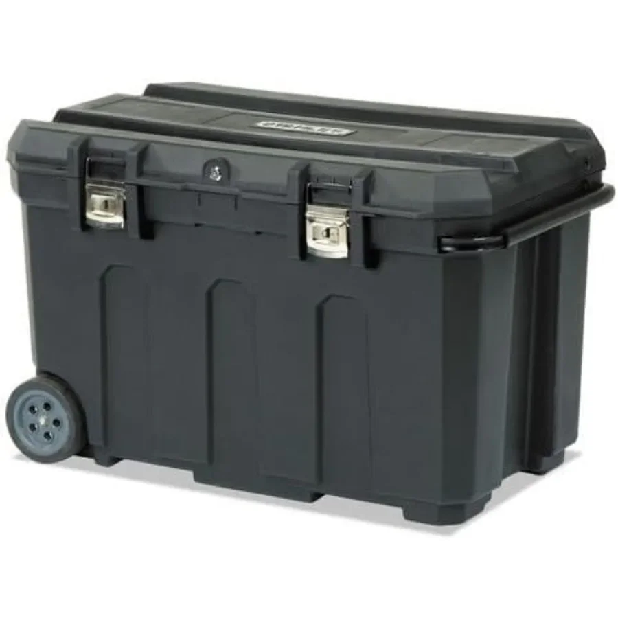 `037025H 50 Gallon Mobile Rolling Tool Chest, Heavy Duty Structural Foam Lockable Tool Box with Rubber Wheels & Lid Work Surface`