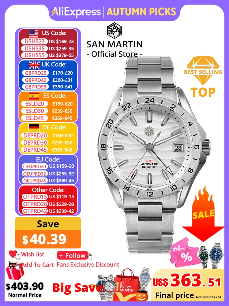 Seiko Watch Presage - San Martin nuevo 39mm textura del