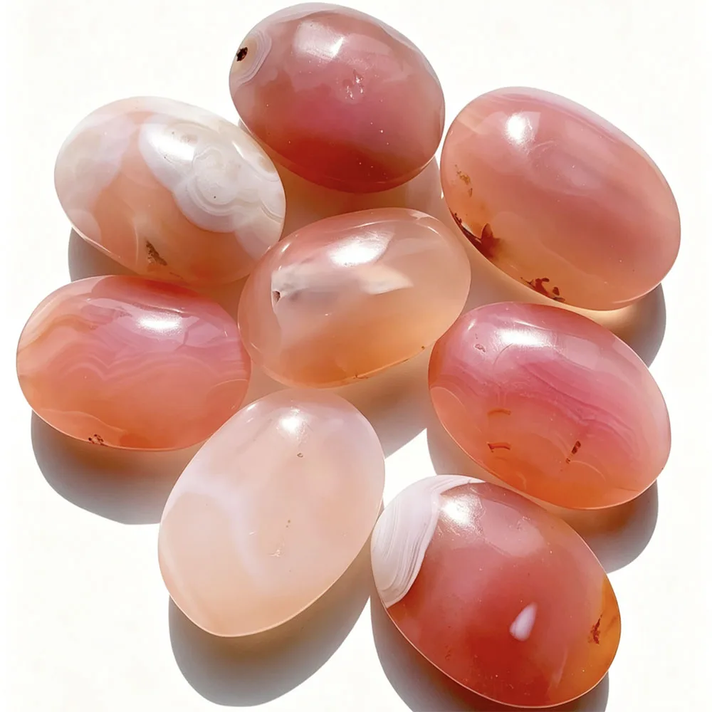 

Natural Pink Agate Palm Stone, Polished Healing Worry Crystal, Natural Mineral Home Meditation Decor Ornament Gift