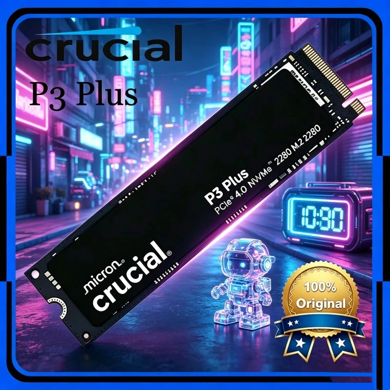 Unidad de Estado Sólido (SSD) NVMe 2280 P310 de 1 TB/2 TB, Disco Duro Interno Crucial P3 Plus PCIe Gen4 M.2 (Paquete OEM)